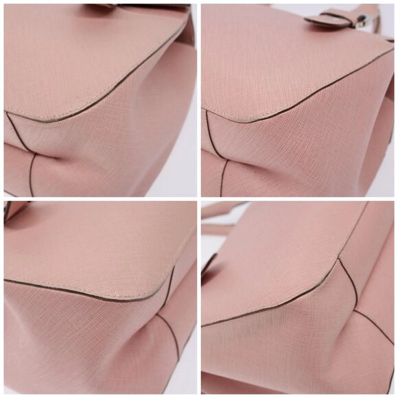 Salvatore Ferragamo Gancini Hand Bag Leather Pink Silver Auth 140343 - Picture 14 of 16